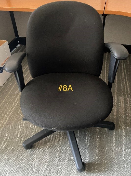 task chair with tall back, arms, 5-point wheels