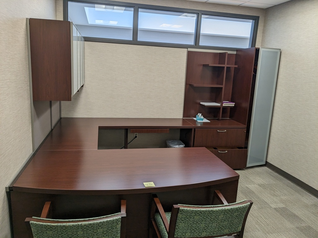 extra desk w/ 2 cabinets