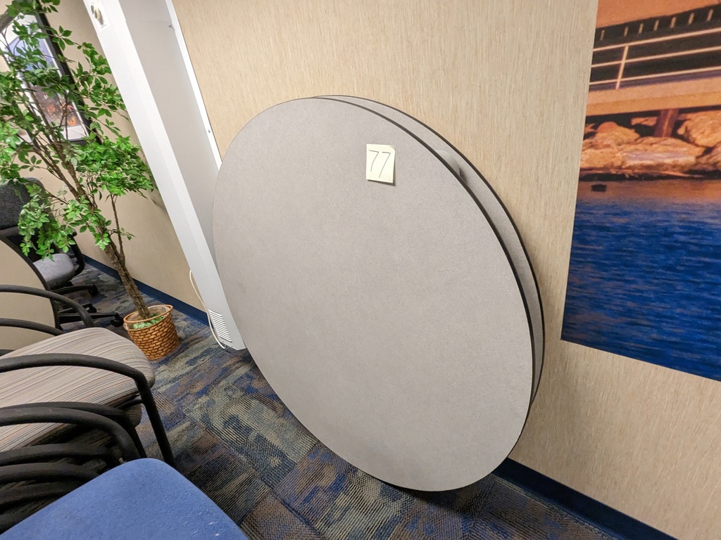 round table flip and nest on glides (4'x4'x2.5')