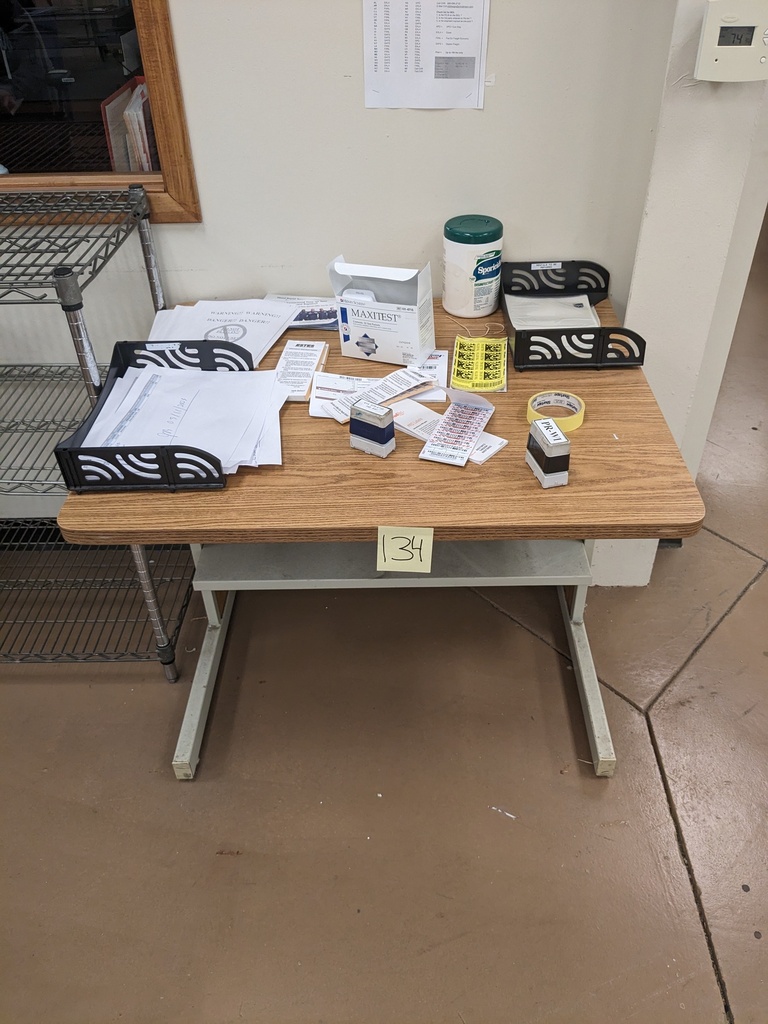 small printer table with half shelf below