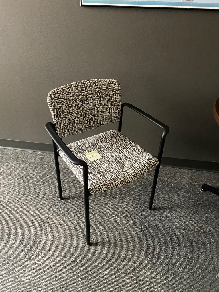 fully upholstered guest chair w/ 4 leg base &amp; fixed arms