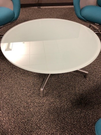 Glass Coffee Table Silver Legs 30 inch