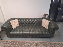 Sofa, Green Leather, 2400x1000x740