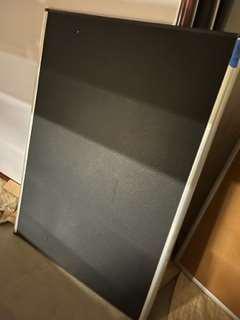 Tackboards with black fabric/  3'W X 4'L