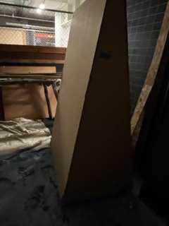 Cardboard Display board on casters/ 30"D X 48"w X 72"H