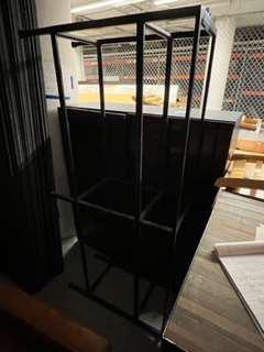 Metal bookshelf unit -12"d X 60"w X 30"h/ Glass shelves wrapped seperately