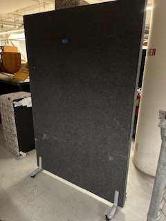 Fabric tackable screen on casters/ 4'w X 6'h
