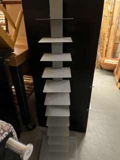 Metal display stand 12" x 12" x 50"h (gray)