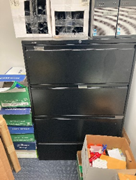 Black Metal File Cabinet, 36x18x54"