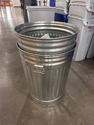 Round Metal Trash Bin