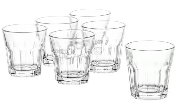 Box of small glass cups