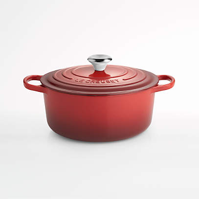 Le Creuset Dutch Oven, Red with Lid, 6 3/4 quart