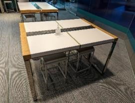 Table, Meeting, White/Wood, 34" x 34" x 24"