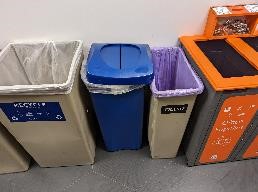 Recycle Bin, Blue, Plastic, 15.5" x 15.5" x 21"