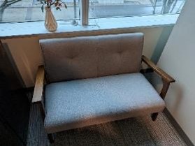 Sofa, Wood/Grey, 46" x 24" x 29"