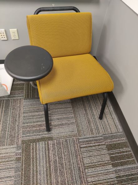 Yellow Lounge Chair w/ table