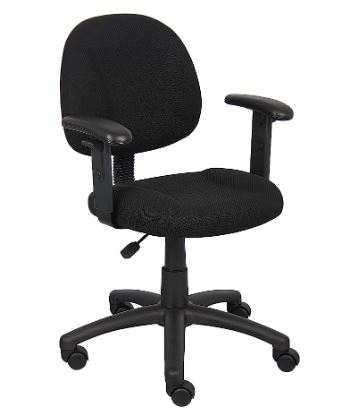 Black Task Chair, 23x22x36, fair condition *photo representation*