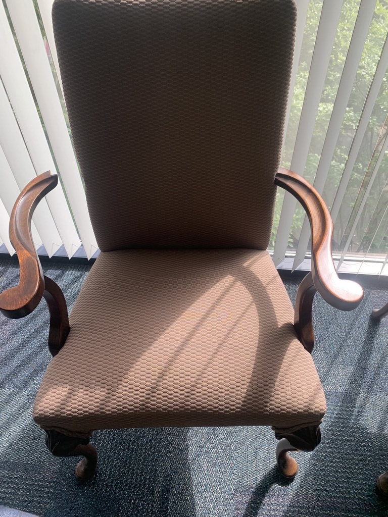 dining type side chair - brown fabric