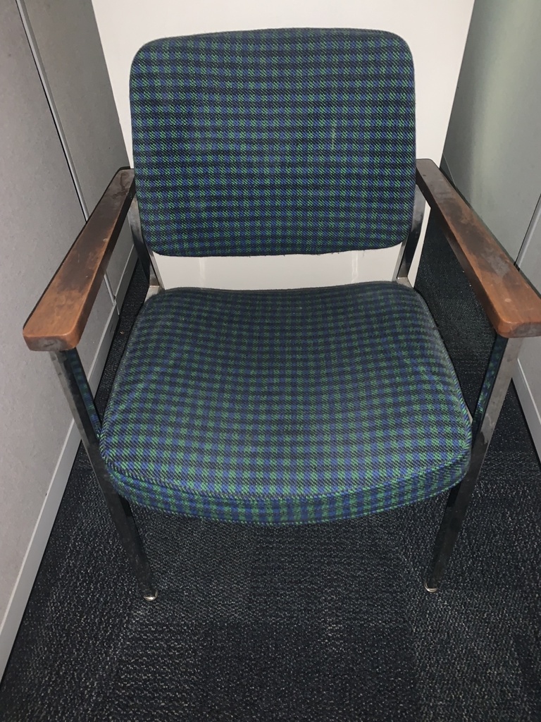 side chair - green &amp; blue checkered