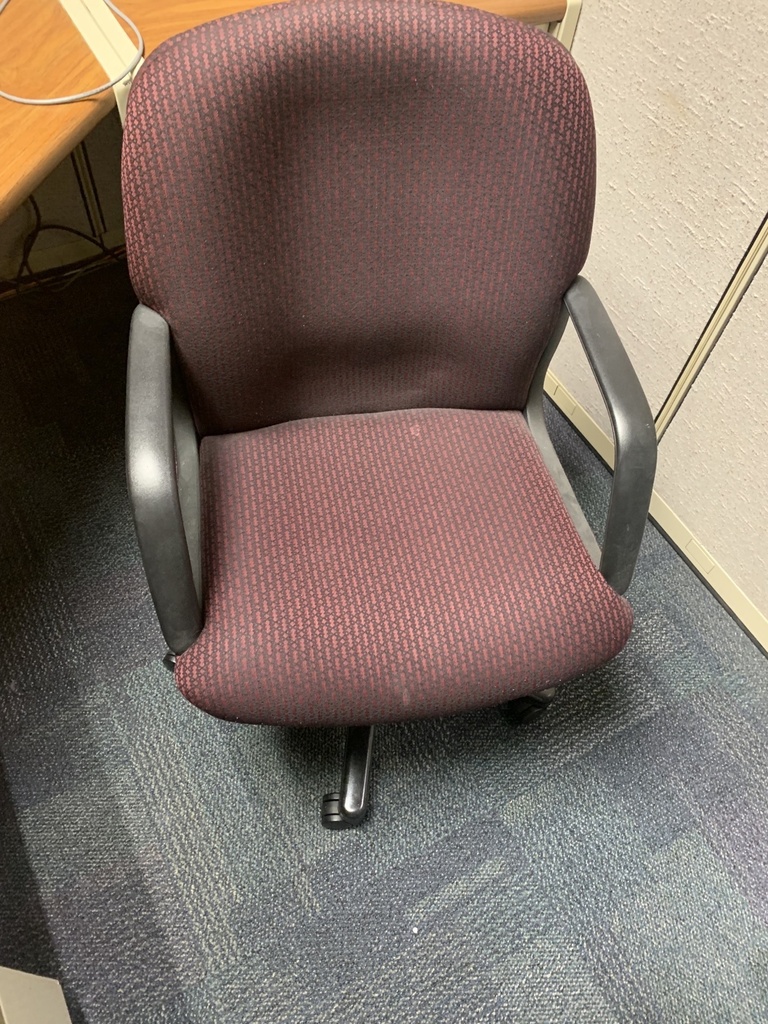 task chair - burgendy with arms