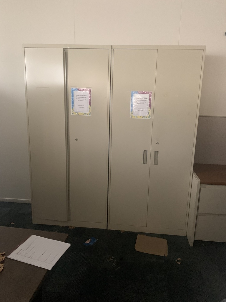 storage cabinets 8" tall, 36" wide