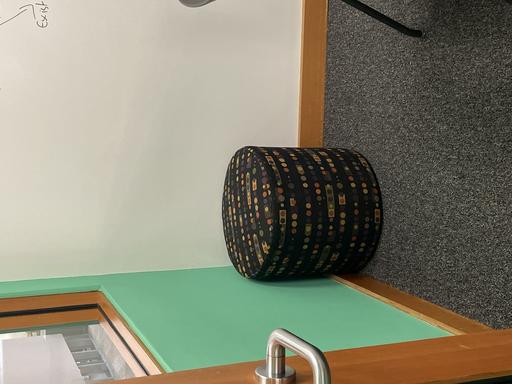 Ottoman - black multi dots