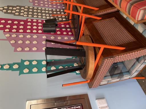 Side Table - black base/wood top