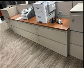 Filing Cabinet - 2 drawer, wood and metal