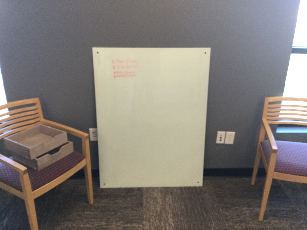 Side chairs with Oak Arms and purple cloth seats 