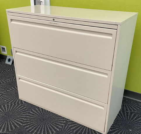 Beige 3 Drawer Filing Cabinet