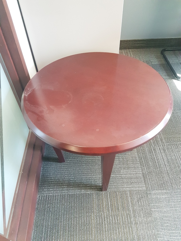 Wood round coffee table