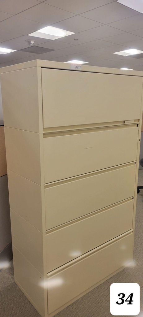 Beige 5 Dr file cabinet 36L x 18w X 63 H