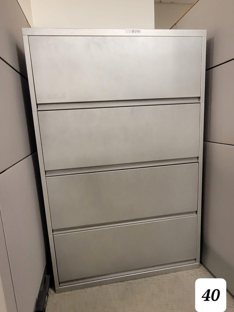 Gray 4 dr file cabinet 36L x 19W x 55H