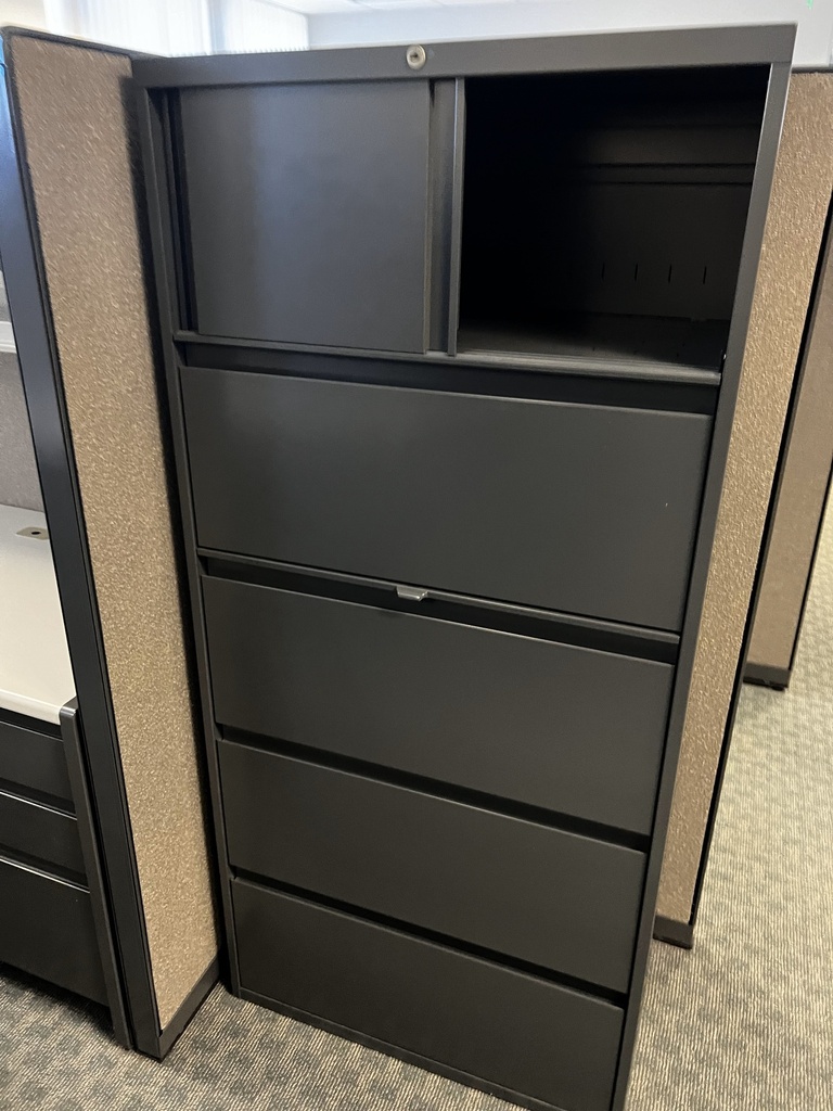 5-Drawer Dark Grey Filing Cabinet