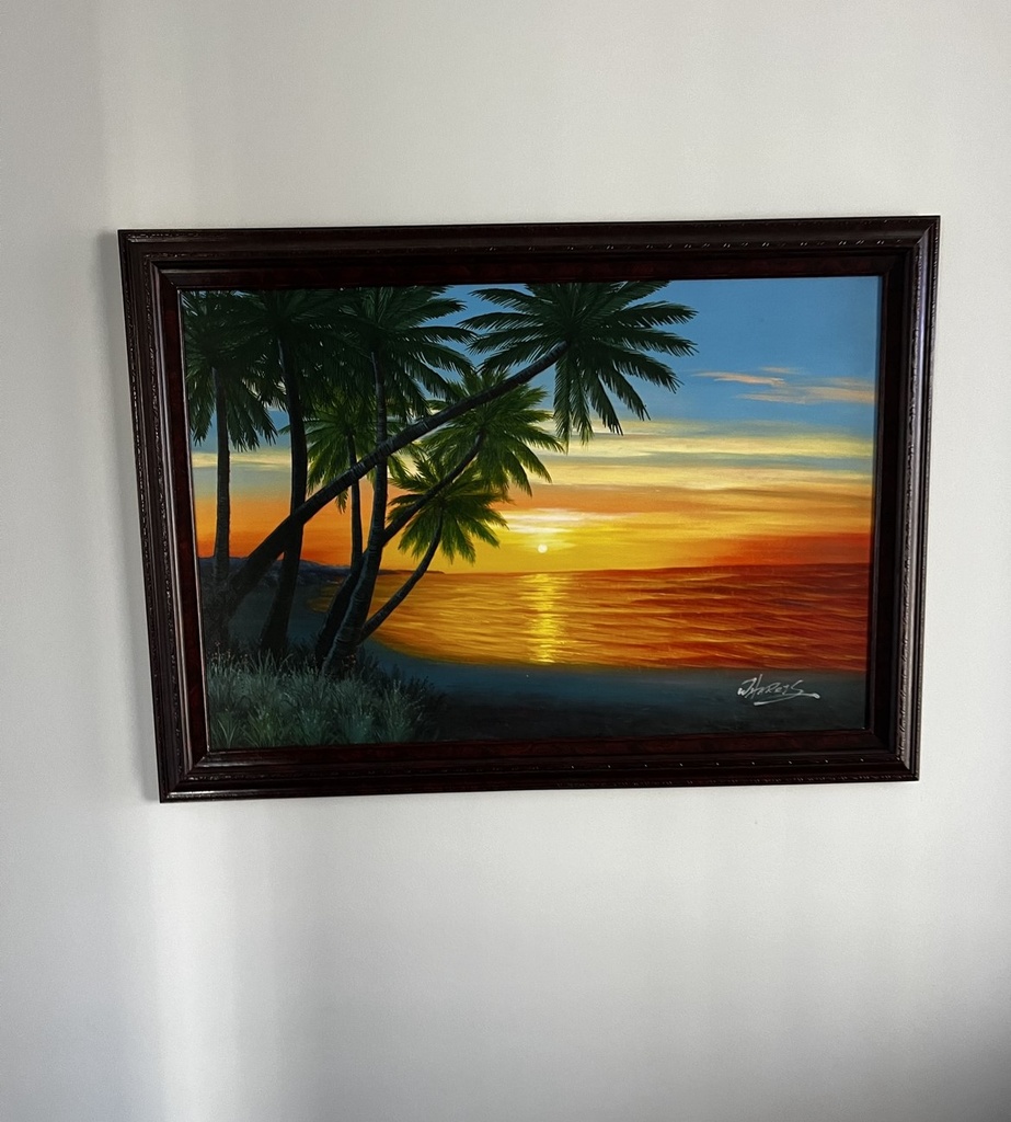 Artwork in Dark Wood Frame