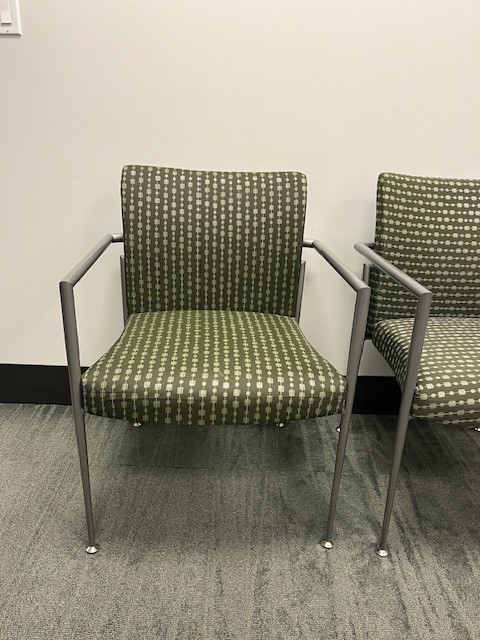 Guest Armchair green &amp; brown print