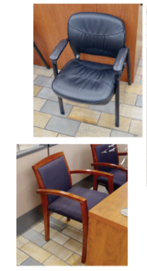 Guest Seating 10 - selection will vary within these styles