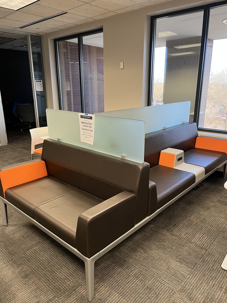 Brown And Orange Large Couch Unit, 115x55x33