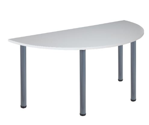 Half Oval White High Top Conference Table, 78x60x42" (photo representation)