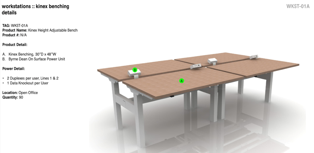 AMQ Kinex Benching Stations (set of 2 desks together))