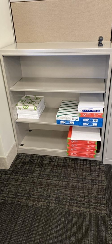 Metal 3-High Grey Bookcase