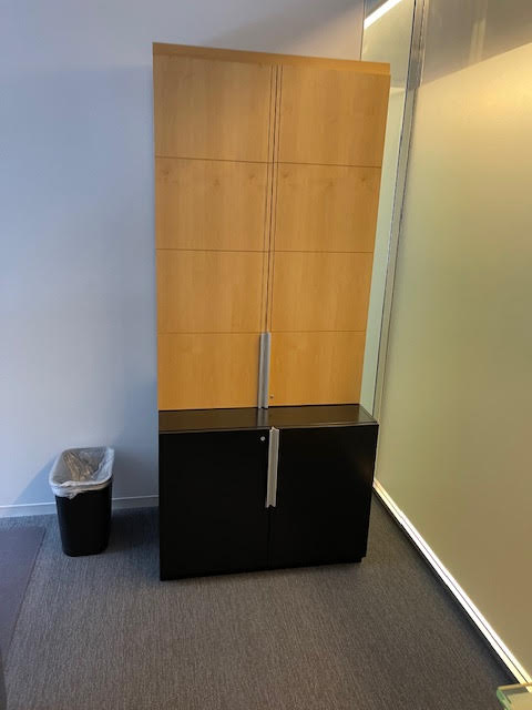 Black and Maple Storage Cabinet