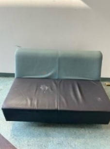 Teal and black couch