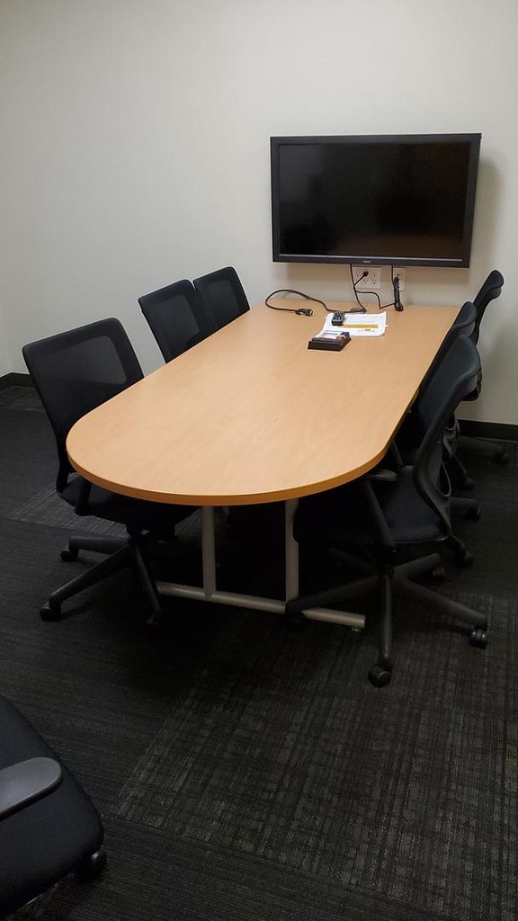 7' Bullet Shaped Meeting Table, Maple