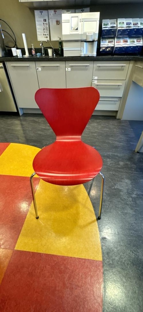 Wooden Guest Chair, Red, 42" x 42" x 30"