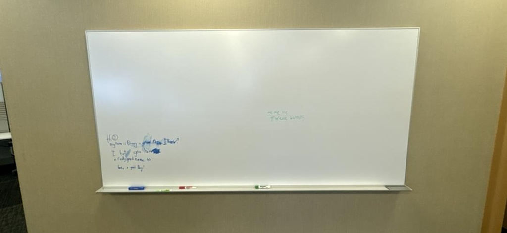 8' x 4' Magnetic Whiteboard, 66" x 29" x 27"-35"