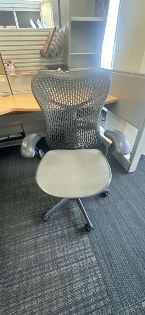 Herman Miller Mirra Task Chair, Grey/Black, 60" x 29" x 27"-35"