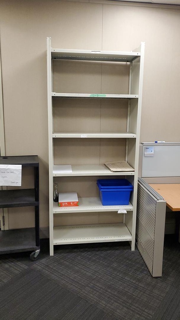 Metal 5-High Bookcase, Grey