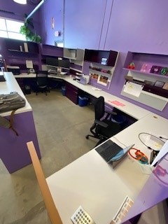 Workstation, purple/white
