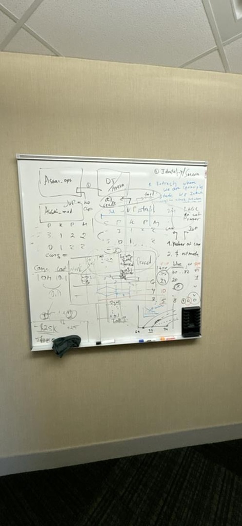 4' x 4' Magnetic Whiteboard, 108" x 40"-54" x 29"